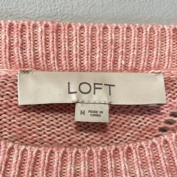 Lift pink sweater abstract pointelle size medium - Picture 2 of 5